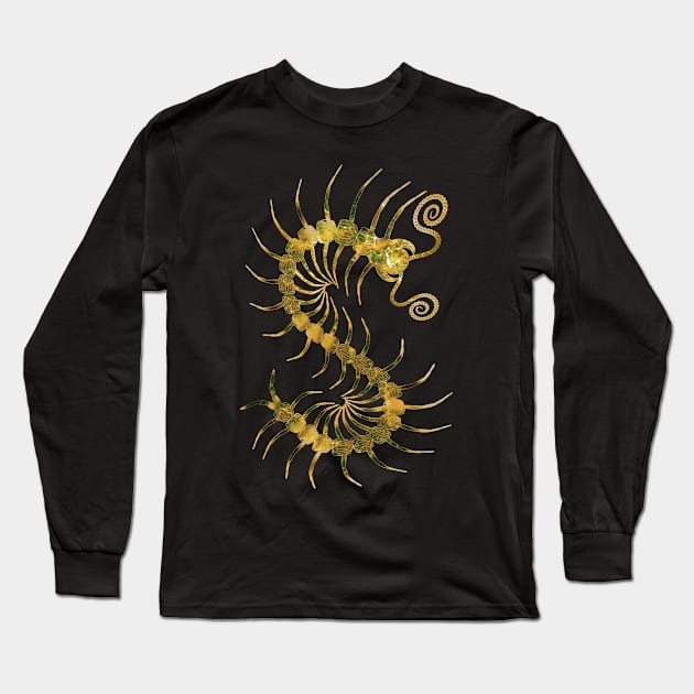 Electric Yellow Centipede Long Sleeve T-Shirt by IgorAndMore